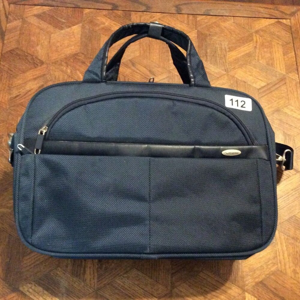 Samsonite Classic Business Multi Compartment Shoulder Bag Blue Laptop Carry On